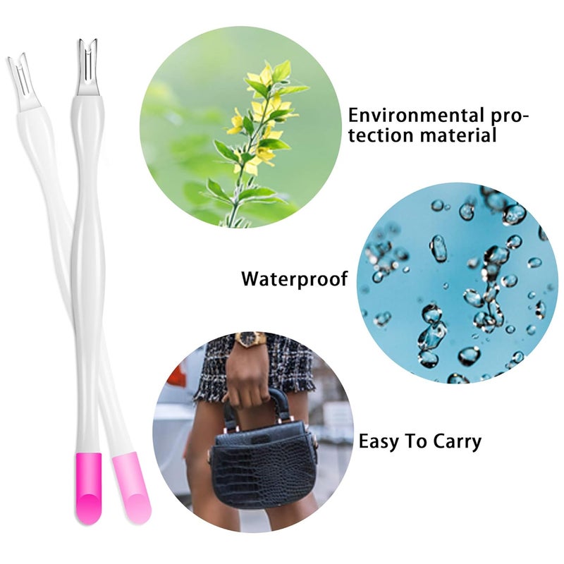 Allstarry 30 Pieces Nail Cuticle Trimmer Remover Plastic Handle Cuticle Pusher Dead Skin Cuticle Knife Nail Cleaner Removal Fork Nail Art Tools for Girls Women and Men - White - Image 2